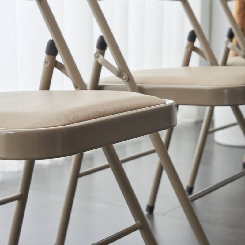 Elegant Foldable Iron & PVC Chairs for Convention & Exhibition White