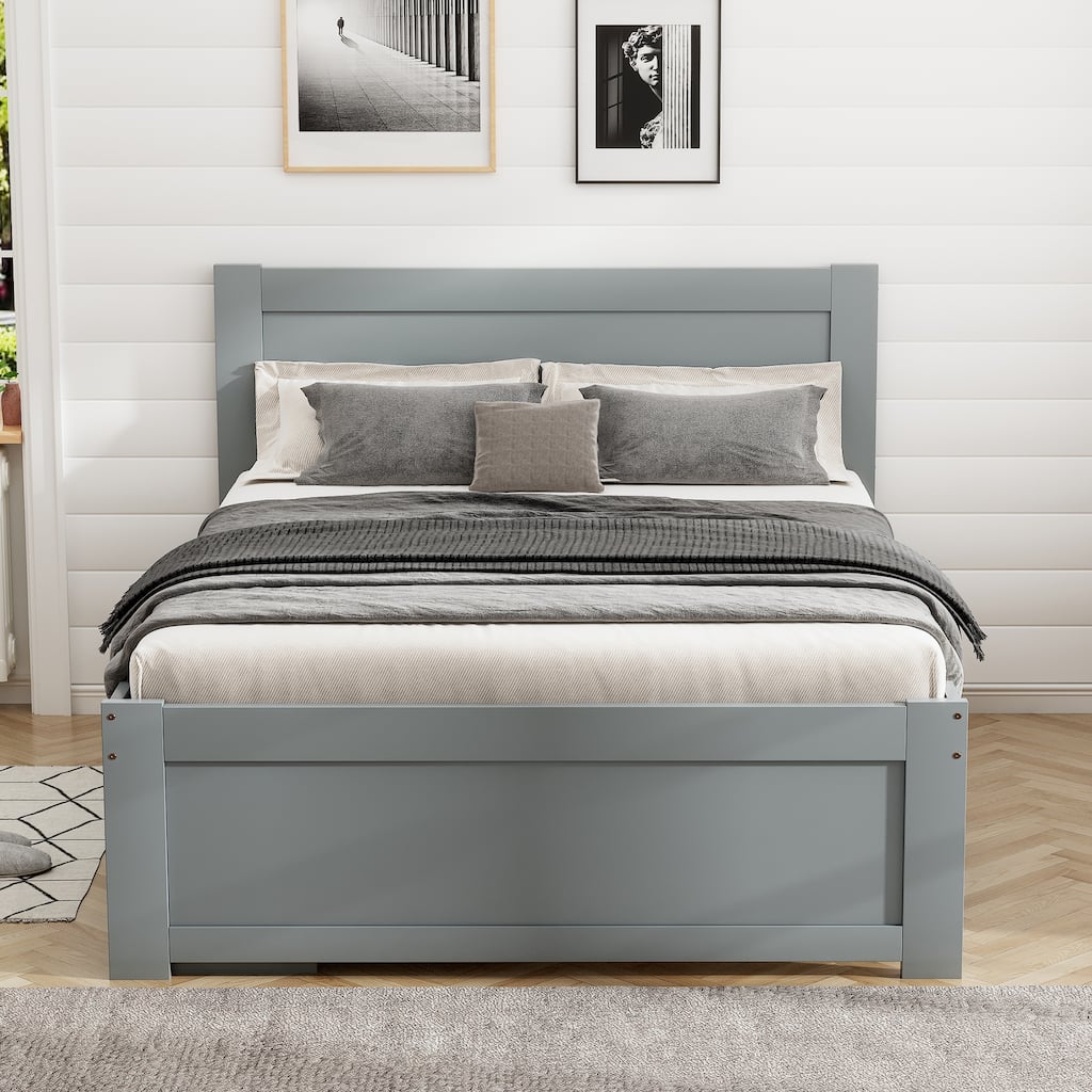 Twin/Full Size Platform Bed,Wooden Storage Bed Frame,Nosie Free