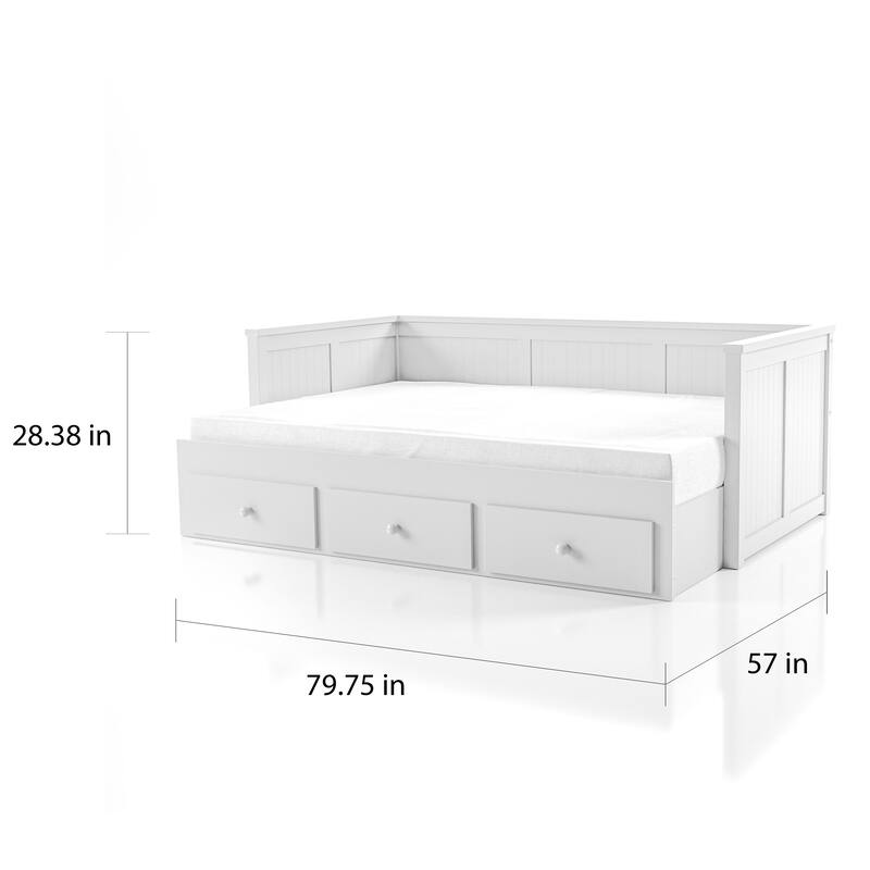 Furniture of America Daja Transitional Full Solid Wood Storage Daybed