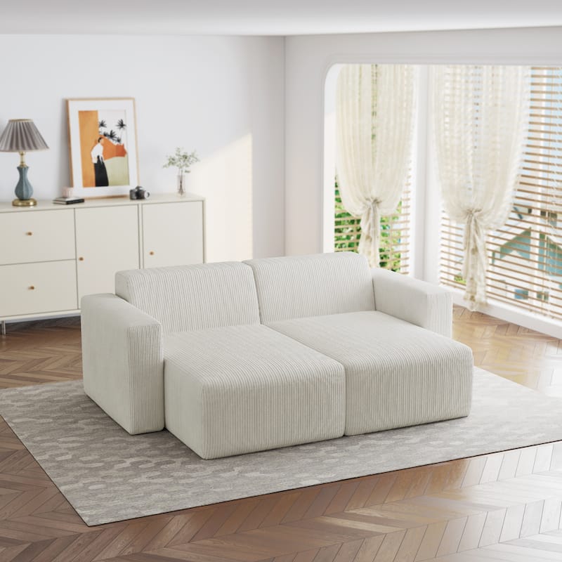 UIXE Upholstered Corduroy Chaise Lounges For Interior