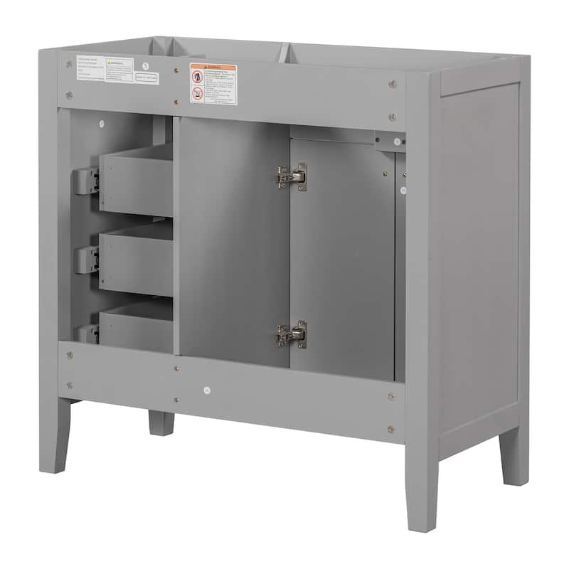 Roomfitters 36" Bathroom Vanity without Sink, Cabinet Base Only, Bathroom Cabinet with Drawers, Solid Frame and MDF Board