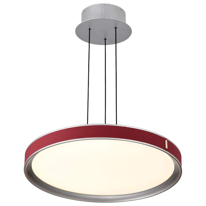 Bandon 20 Inch LED Pendant Gray with Red Wrap Acrylic Lens