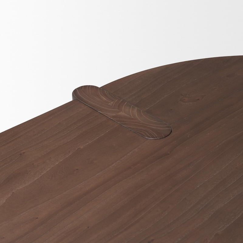 Sohan Dark Elm Wood Oval Dining Table - 91.0L x 38.0W x 30.0H
