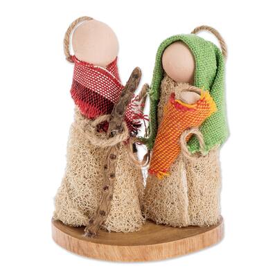 Novica Handmade Divine Son Natural Fiber Nativity Sculpture