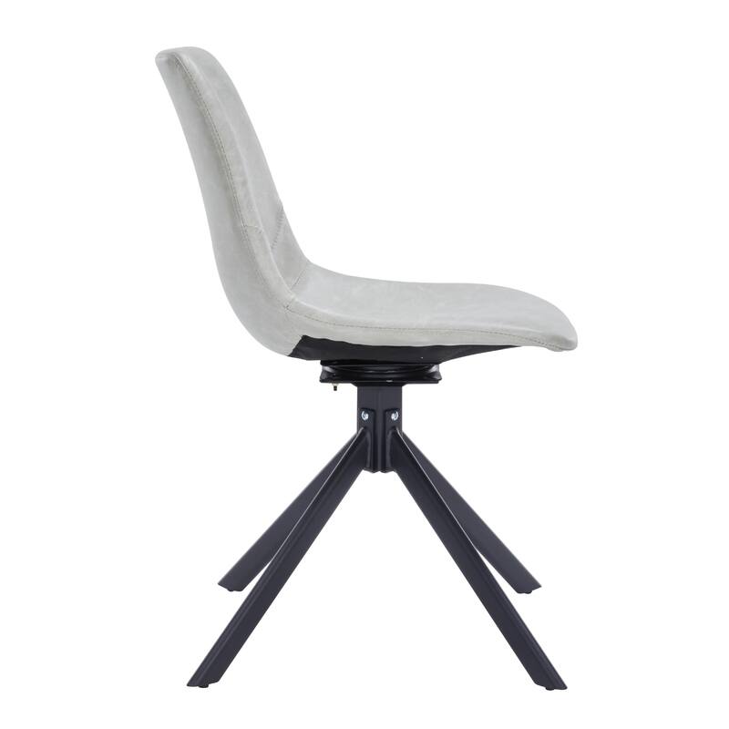 Markley Leather Dining Chair 360 Degree Swivel with Iron legs Modern Accent Side Chair Set of 2