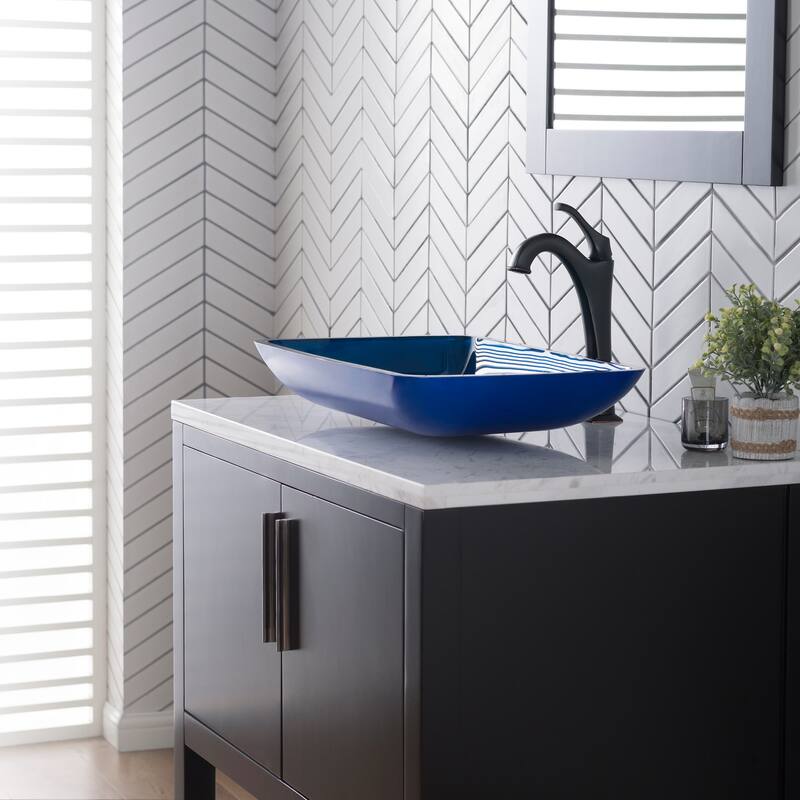 Kraus Arlo & Glass 21-7/8" Glass Vessel Bathroom Sink with 1.2 GPM