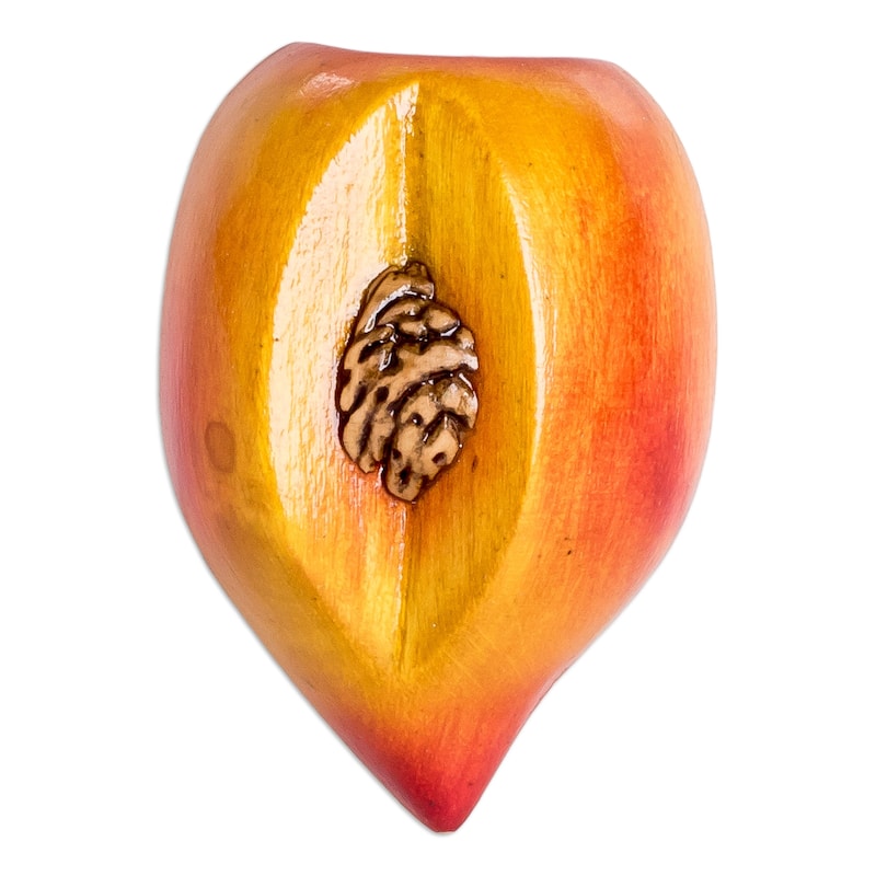 Novica Handmade Guatemalan Peach Wood Magnet