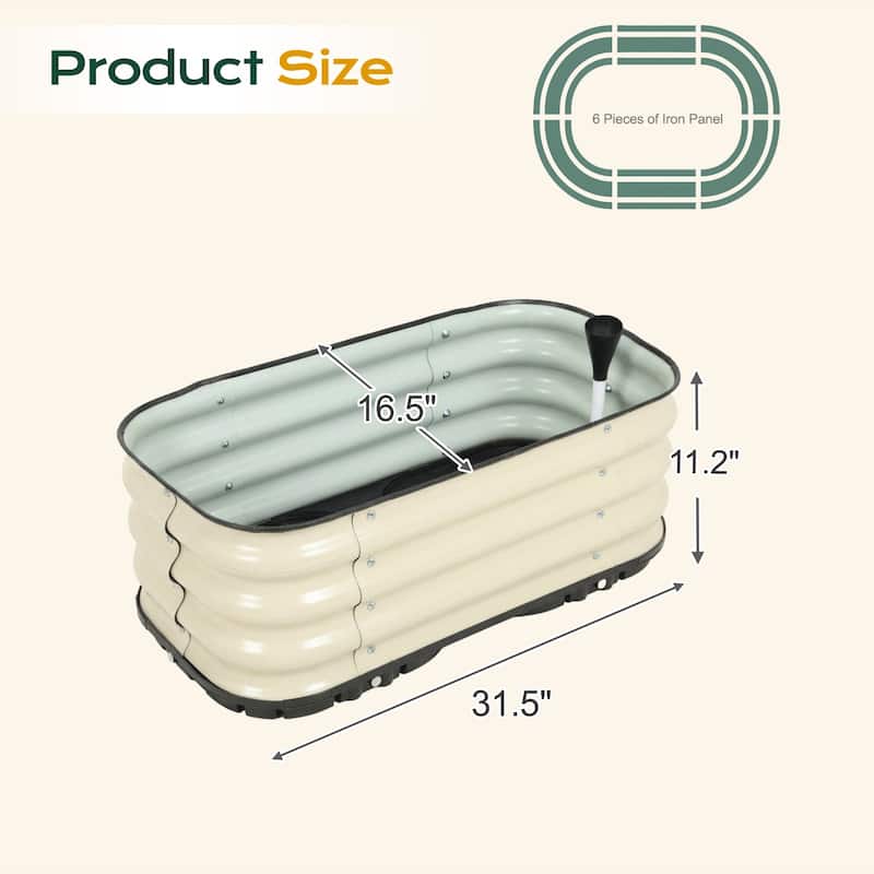 Aoodor Galvanized Self-Watering Planter Box