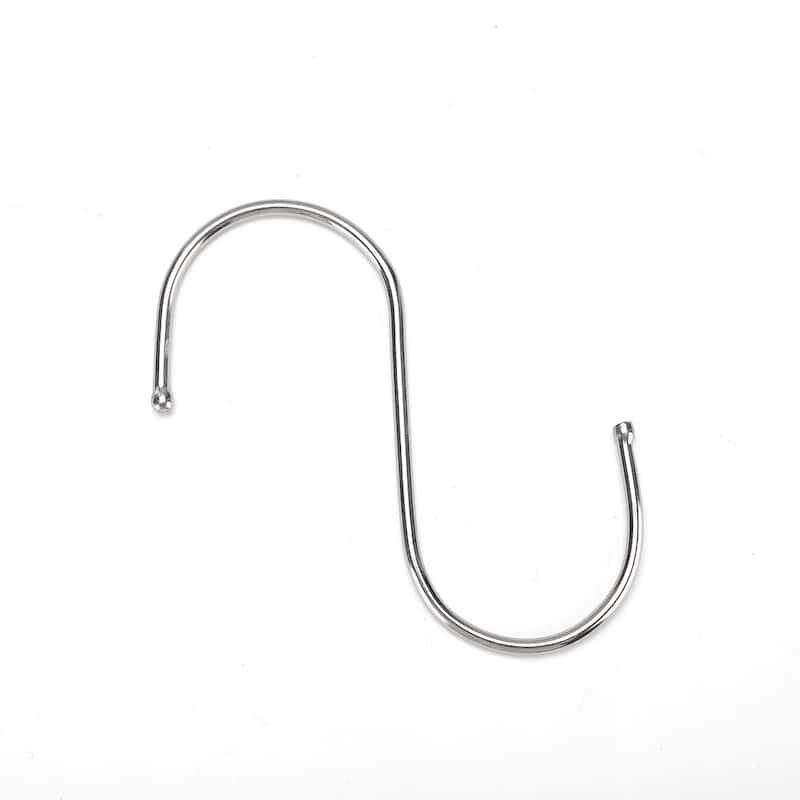 Stainless Steel S Shape Clothes Towel Hanging Hooks Holder 10 Pcs - Silver Tone - 4.9" x 4.5" x 0.16"(L*W*T)
