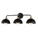 preview thumbnail 1 of 2, Maxim 10023 Thelonious 3 Light 31" Wide Vanity Light Black / Natural Aged Brass