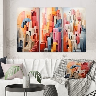 Designart "Constructivism Constructed Horizons X" Abstract Wall Art Set ...