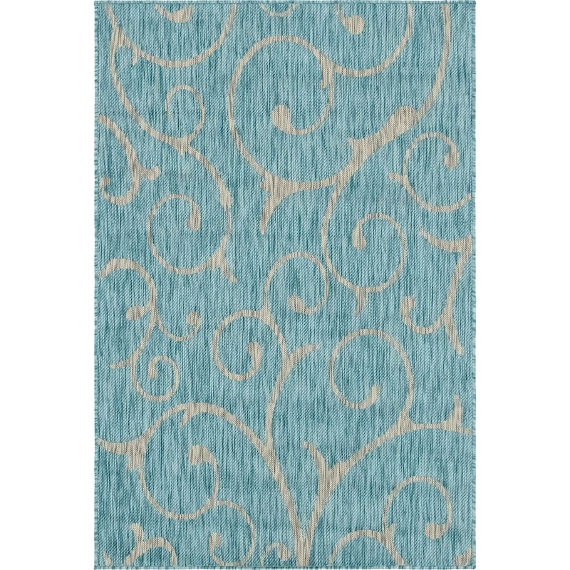 Outdoor Turgh Collection Area Rug - Light Aqua - 4'x6'