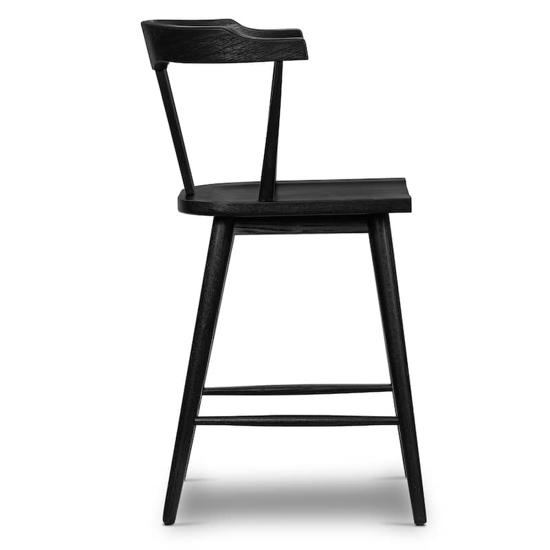 Poly & Bark Enzo 23.5" Seat Height Counter Stool - Solid Oak Wood