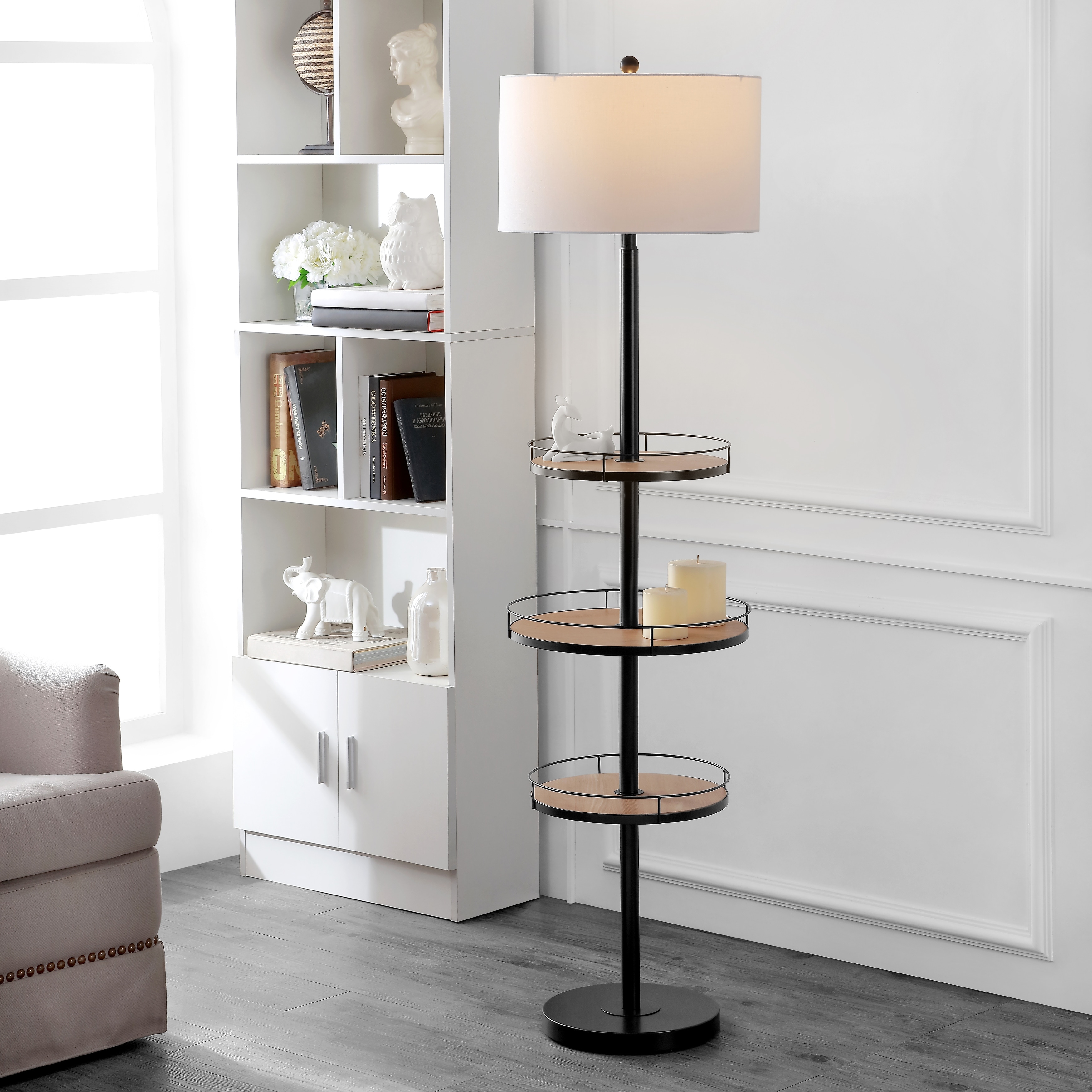 SAFAVIEH Lighting Bello 65-inch LED 3-shelf Floor Lamp - 17
