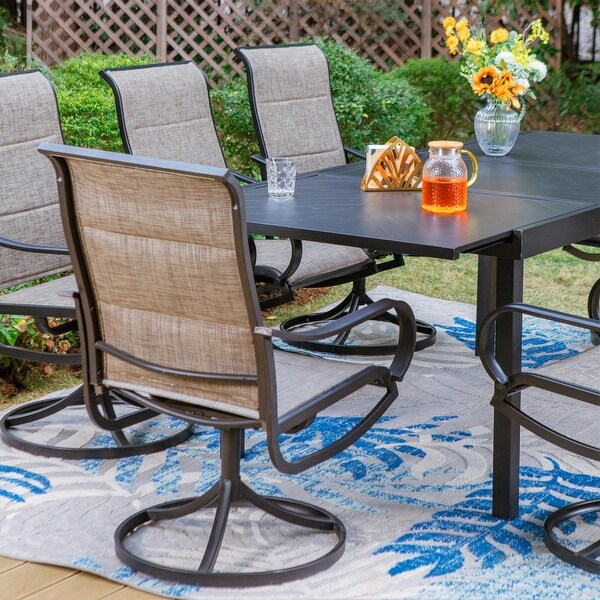 MAISON ARTS 7/9 Patio Dining Set, 6/8 Sling Patio Swivel