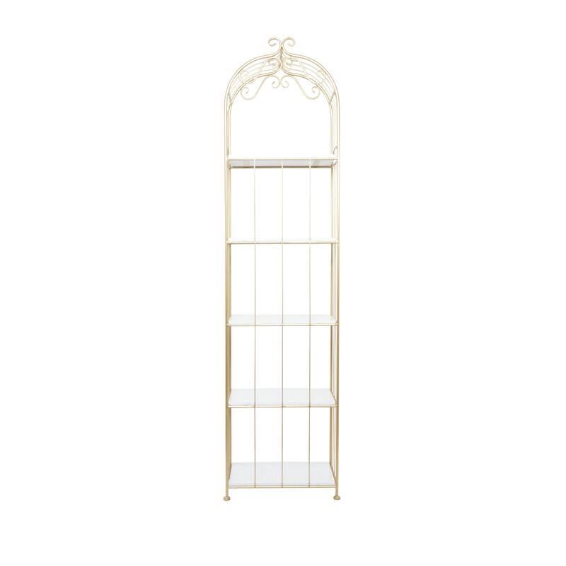 Gold Marble Glam Shelving Unit - 20 x 12 x 79