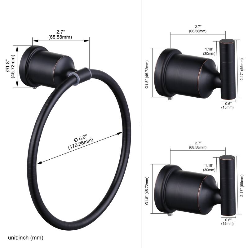 3-Piece Bath Hardware Set with Mounting Hardware