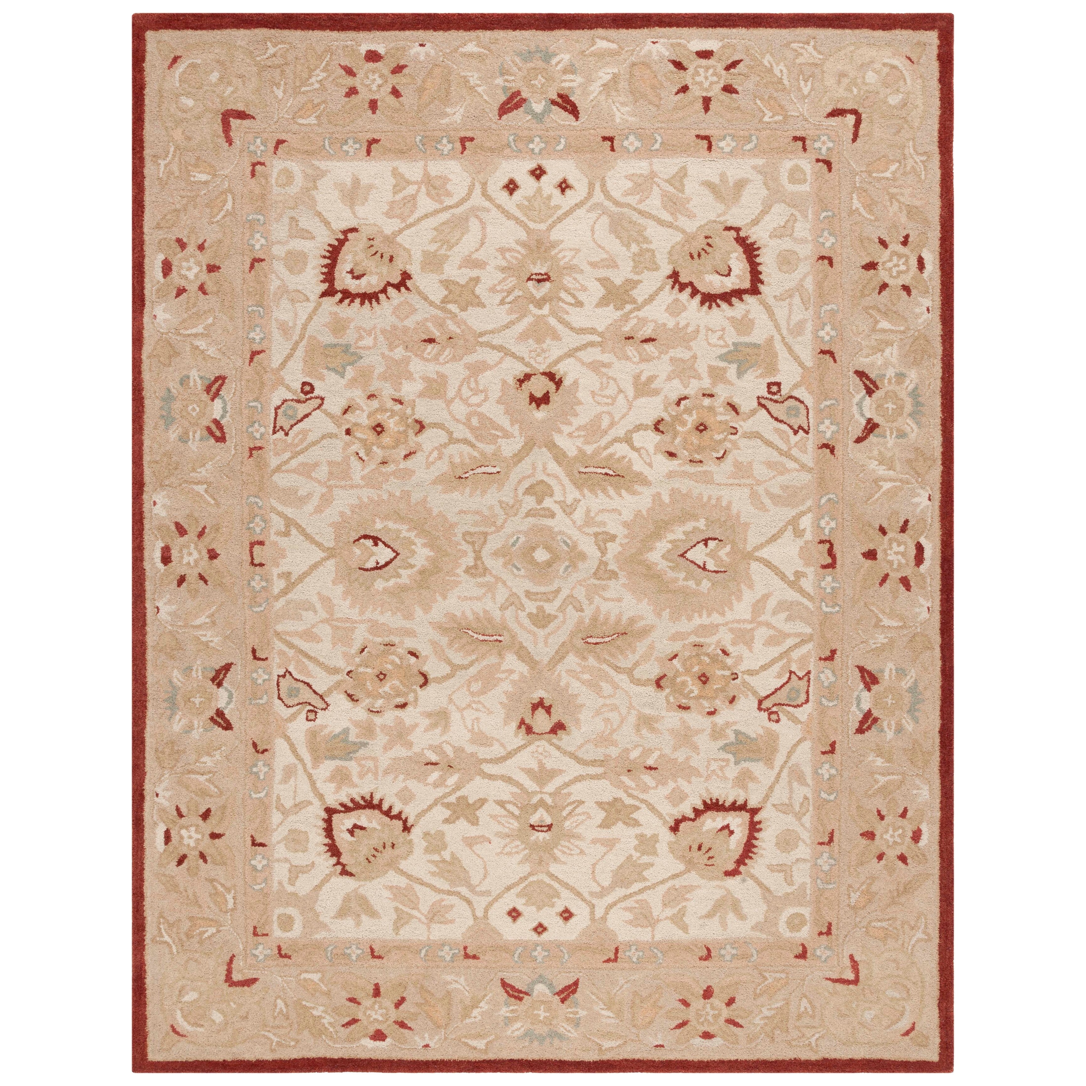Safavieh Anatolia Collection AN564A Tappeto Orientale Fatto A Mano In Lana, Marrone Cioccolato E Avorio, 120x180 Cm