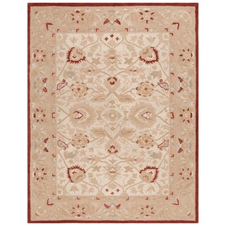 Safavieh Anatolia Collection AN564A Tappeto Orientale Fatto A Mano In Lana, Marrone Cioccolato E Avorio, 120x180 Cm