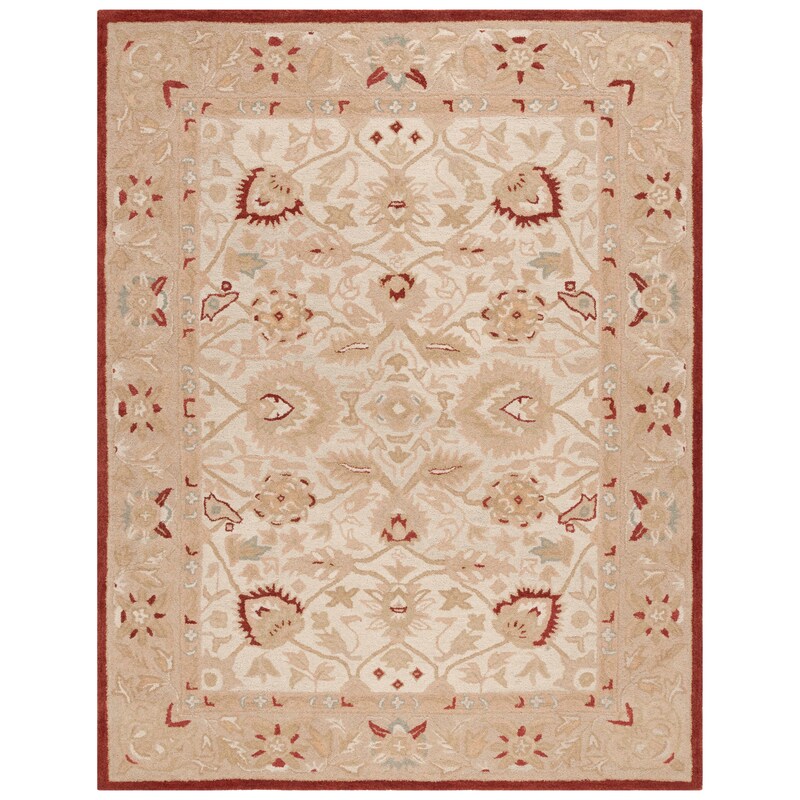 Safavieh Anatolia Collection AN564A Tappeto Orientale Fatto A Mano In Lana, Marrone Cioccolato E Avorio, 120x180 Cm