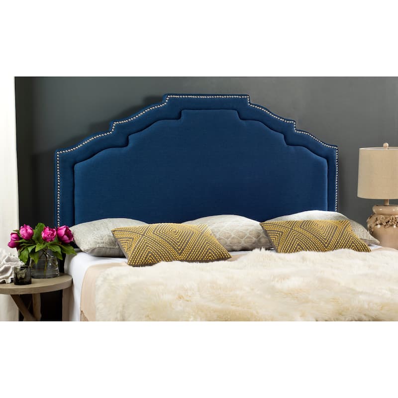 SAFAVIEH Jillian Steel Blue Linen Headboard (Queen) - Steel Blue - Queen