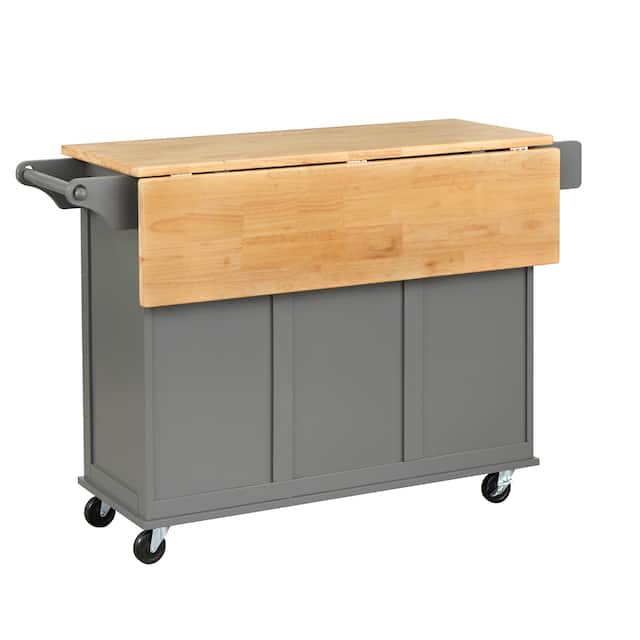 3-drawer Drop Leaf Kitchen Cart