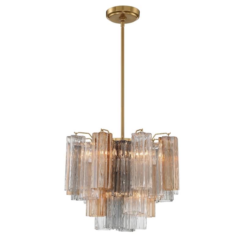 Addis 4 Light Aged Brass Chandelier - 17.75"W x 13.75"H x 17.75"D