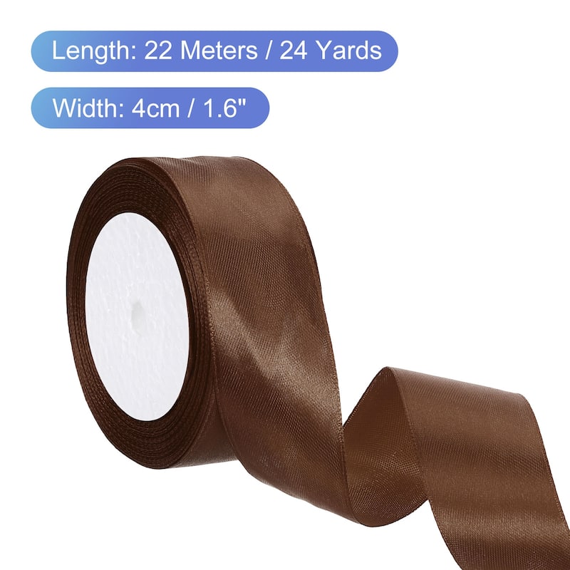 24 Yards Satin Ribbon Polyester for Gift Decoration - Brown