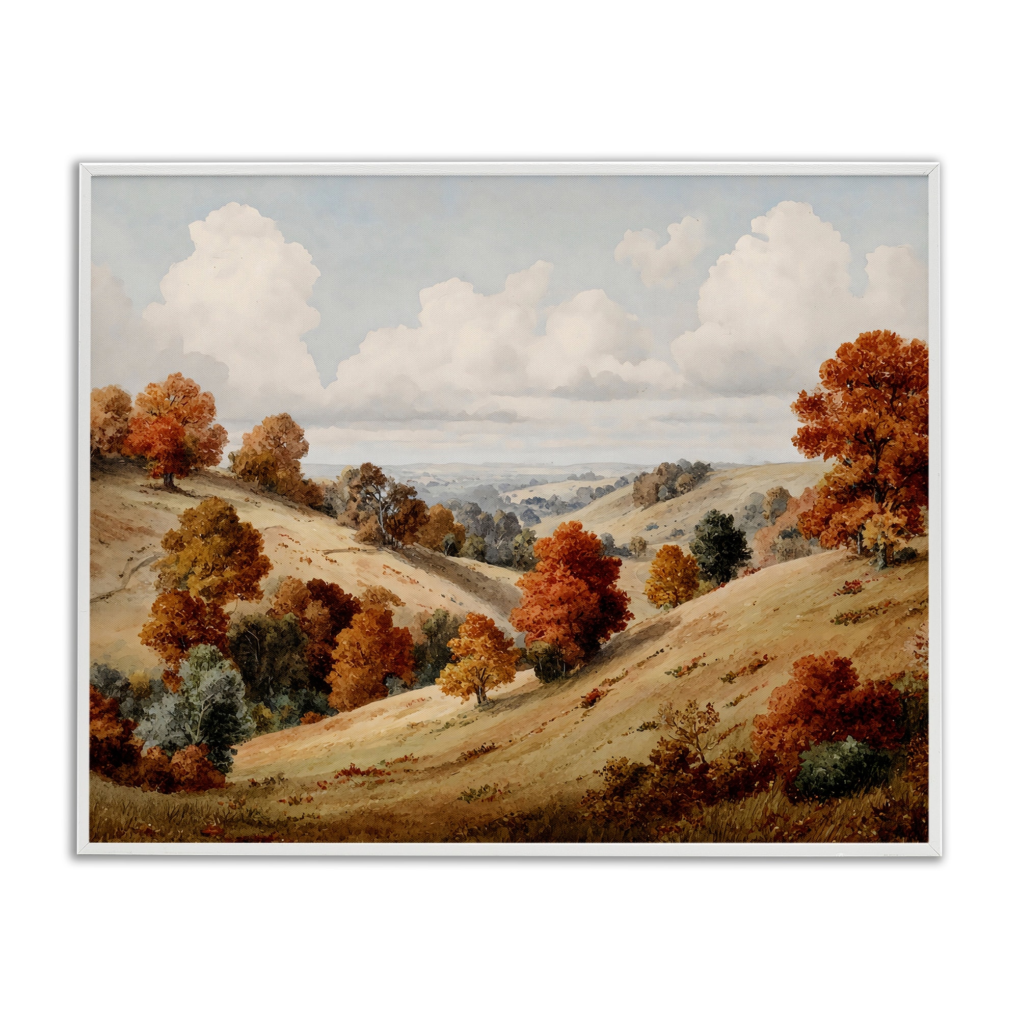 Stupell Autumn Tree Lined Hills Framed Giclee Art Design By LSR Design Studio