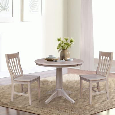 36" Round Extension Dining Table With Cafe Chairs