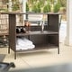 preview thumbnail 1 of 23, Indoor/Outdoor Wicker Rattan Patio Bar Counter Table with Two Shelves