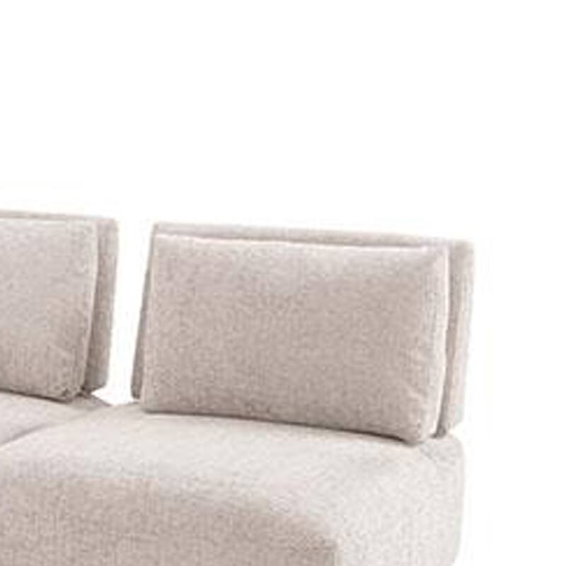 Stavan Modular L Sectional Sofa, Light Brown Boucle, Adjustable Backs