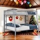 preview thumbnail 2 of 9, Wider Design Full XL over Queen Metal Bunk Bed with Ladder and Safety Guardrails For Home