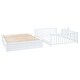preview thumbnail 51 of 118, Roomfitters Twin Size Wood Daybed with Fence Guardrails, 2 Storage Drawers, Convertible Floor Bed, and Built-In Shelving