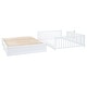 preview thumbnail 50 of 118, Wood Cribs Convertible Toddler Bed with Fence Guardrails and 2 Drawers Split into Independent Floor Bed and Daybed Slat Support
