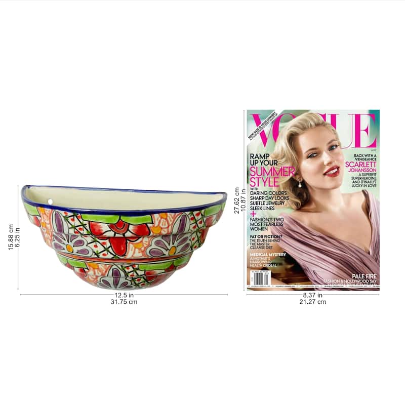 NOVICA Handmade Colorful Garden Ceramic Wall Planter