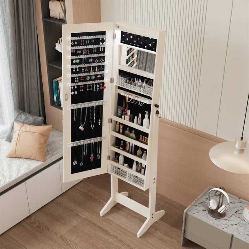 Jewelry Cabinet Armoire with Full Length Mirror