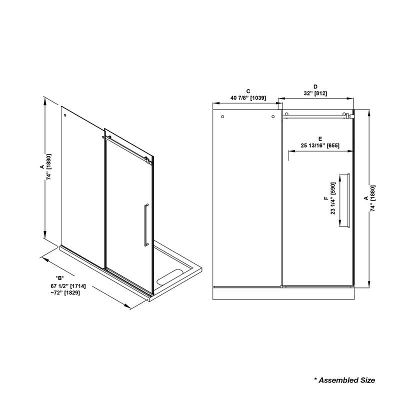 Selby Frameless Sliding Clear Alcove Shower Door