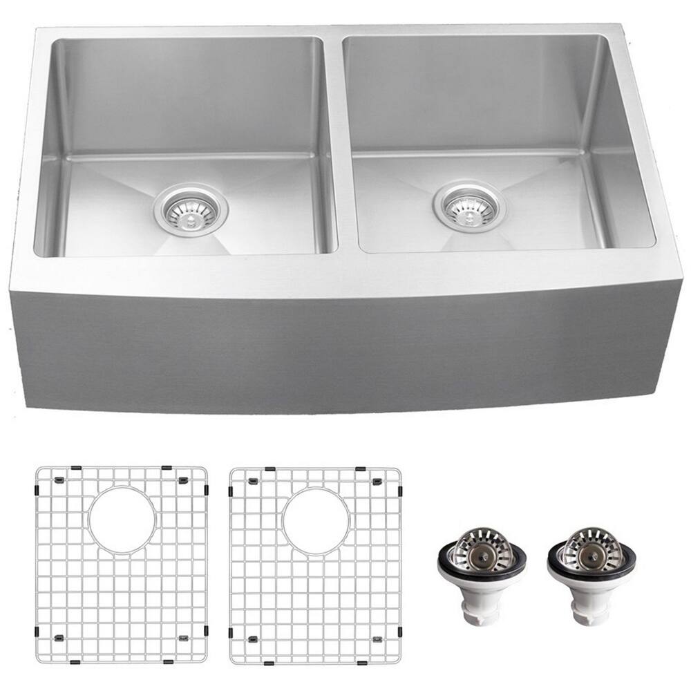 Karran USA EL-88-PK1 Elite 36" Farmhouse Double Basin Stainless Steel