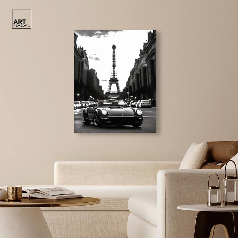 Street Scene with Porsche Canvas by Art Remedy, Gallery Wrapped
