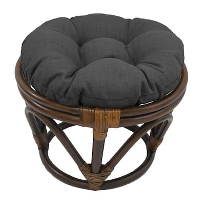 Bali 18-inch Footstool with Solid Outdoor Cushion