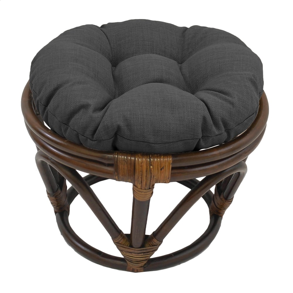 Bali 18-inch Footstool with Solid Outdoor Cushion