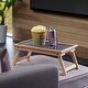 preview thumbnail 18 of 17, Arlo Breakfast Tray with Flip Top Gray and Natural Finish