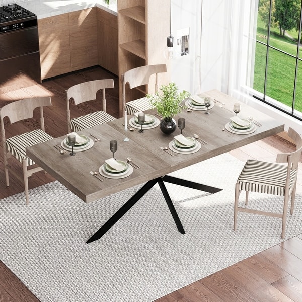Rectangular Stretch Top ining Table With Same Color Embossed Center ...