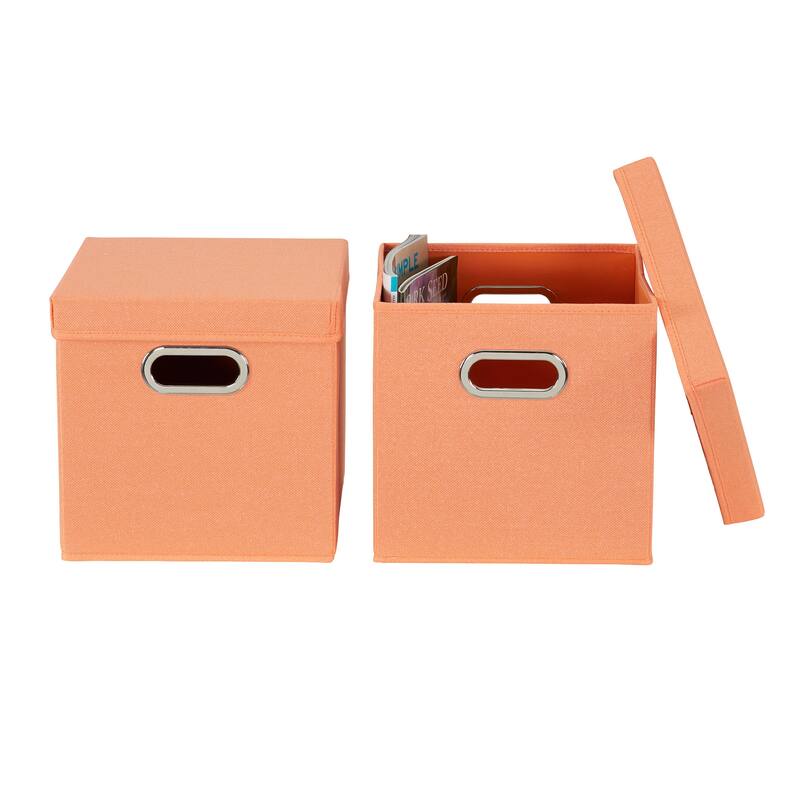 Household Essentials Storage Bins with Lids and Chromed Grommet Handles
