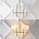 preview thumbnail 6 of 10, Honeycomb 27" 6-Light Mid-Century Modern Iron LED Chandelier, Brass Gold by JONATHAN Y