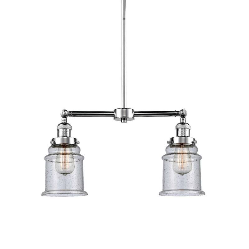 Innovations Lighting Canton 2 Light 21" Wide Linear Chandelier - Polished Chrome / Seedy