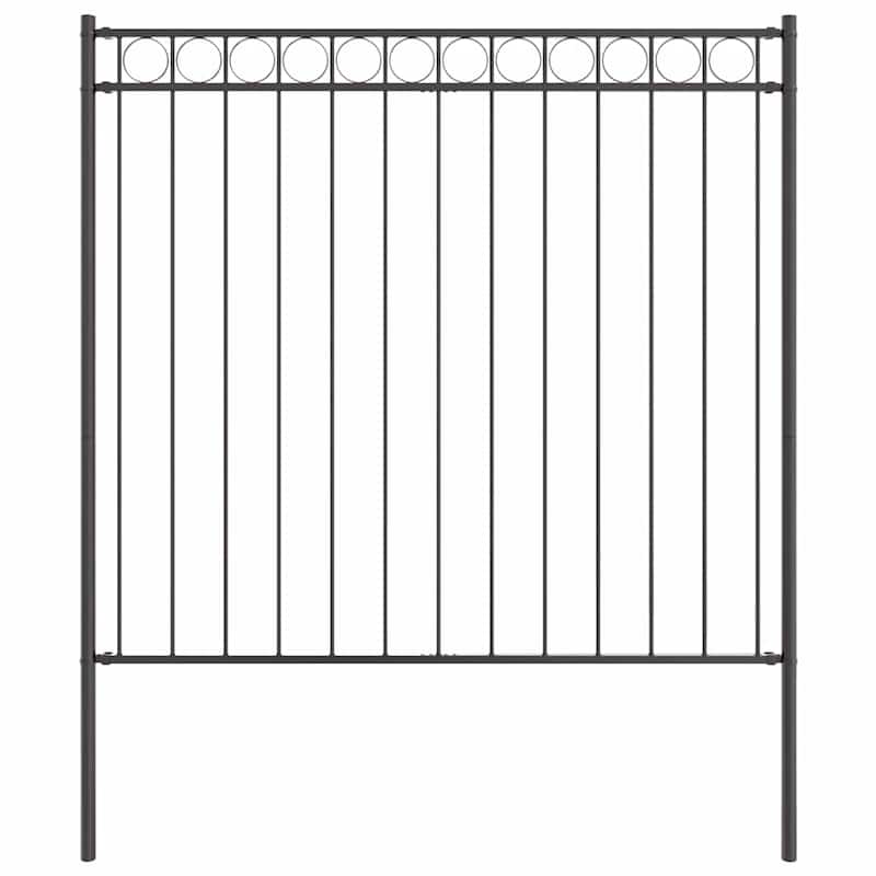 vidaXL Garden Fence Gray Steel