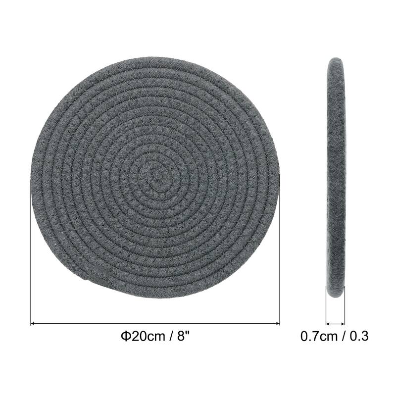 5Pcs Trivets for Hot Dishes 8 Inch Trivet Mat for Hot Pots and Pans - Dark Grey