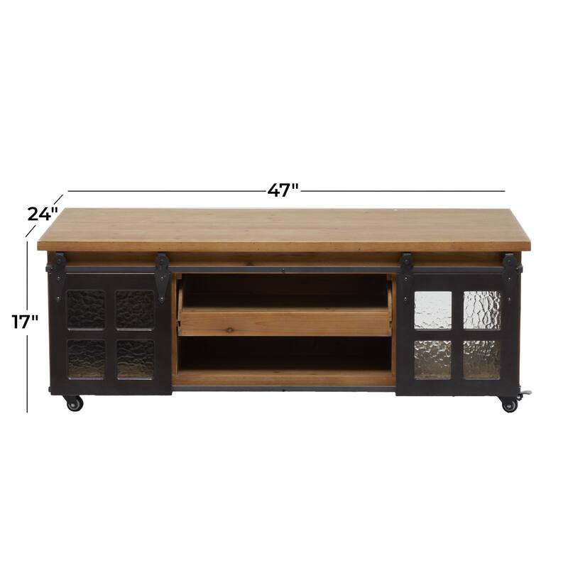 Wood Coffee Table - Brown - Roche River Decor